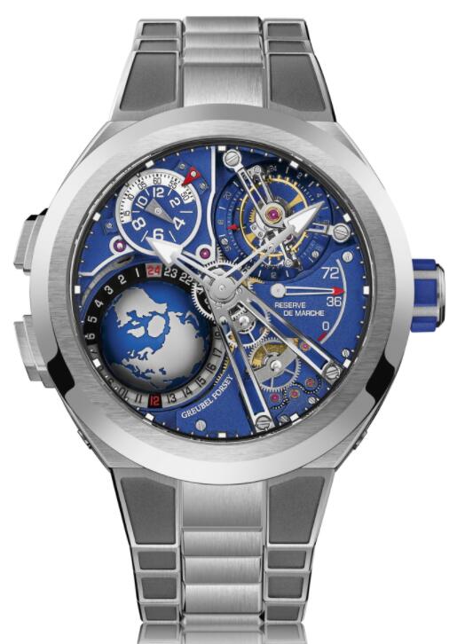 Replica Greubel Forsey Watch GMT Sport Titanium Blue dial Men